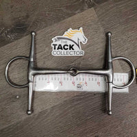 Med Full Cheek Snaffle Bit *gc, clean, dull, stains, scratches, loose joints
