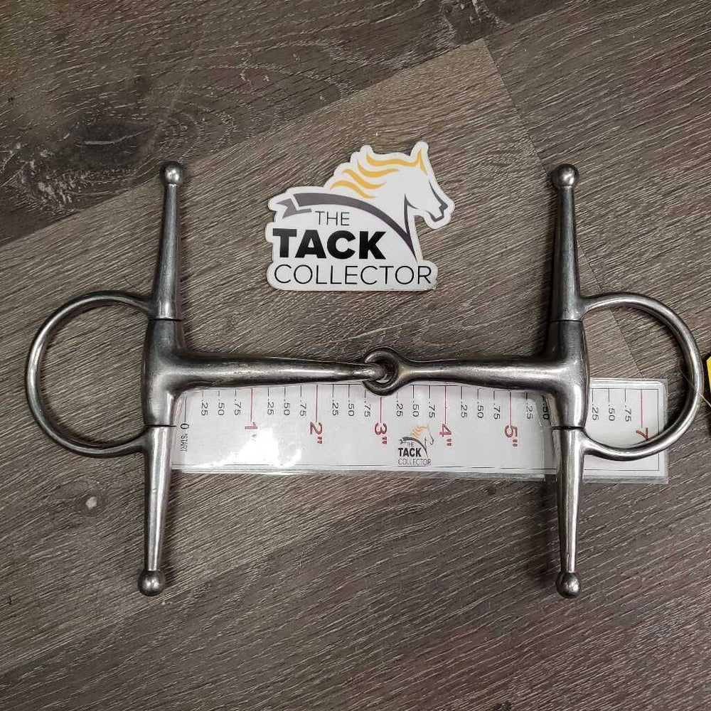 Med Full Cheek Snaffle Bit *gc, clean, dull, stains, scratches, loose joints