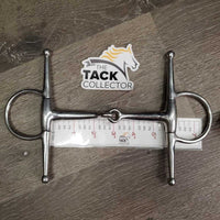 Med Full Cheek Snaffle Bit *gc, clean, dull, stains, scratches, loose joints
