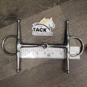 Med Full Cheek Snaffle Bit *gc, clean, dull, stains, scratches, loose joints