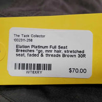Full Seat Breeches *gc, mnr hair, stretched seat, faded & threads
