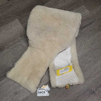 Sheepskin Lungeing Surcingle Cover Pad *vgc, clean, pilly, rubs, frays, loose/creased lining