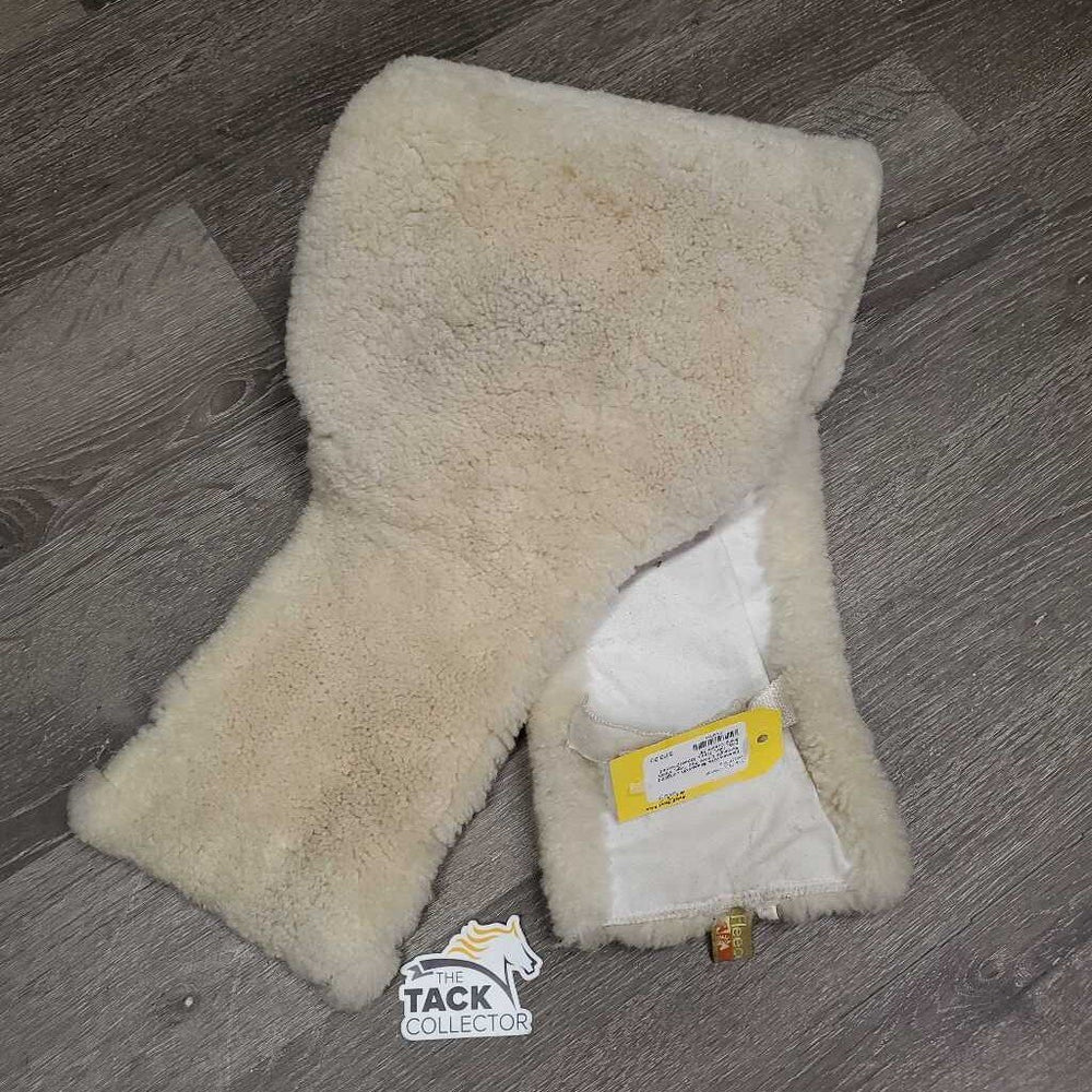 Sheepskin Lungeing Surcingle Cover Pad *vgc, clean, pilly, rubs, frays, loose/creased lining