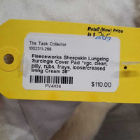 Sheepskin Lungeing Surcingle Cover Pad *vgc, clean, pilly, rubs, frays, loose/creased lining