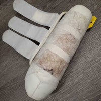 Thick Closed Boots, velcro *fair/gc, stains, clean & residue, v.hairy velcro, rubs
