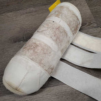 Thick Closed Boots, velcro *fair/gc, stains, clean & residue, v.hairy velcro, rubs
