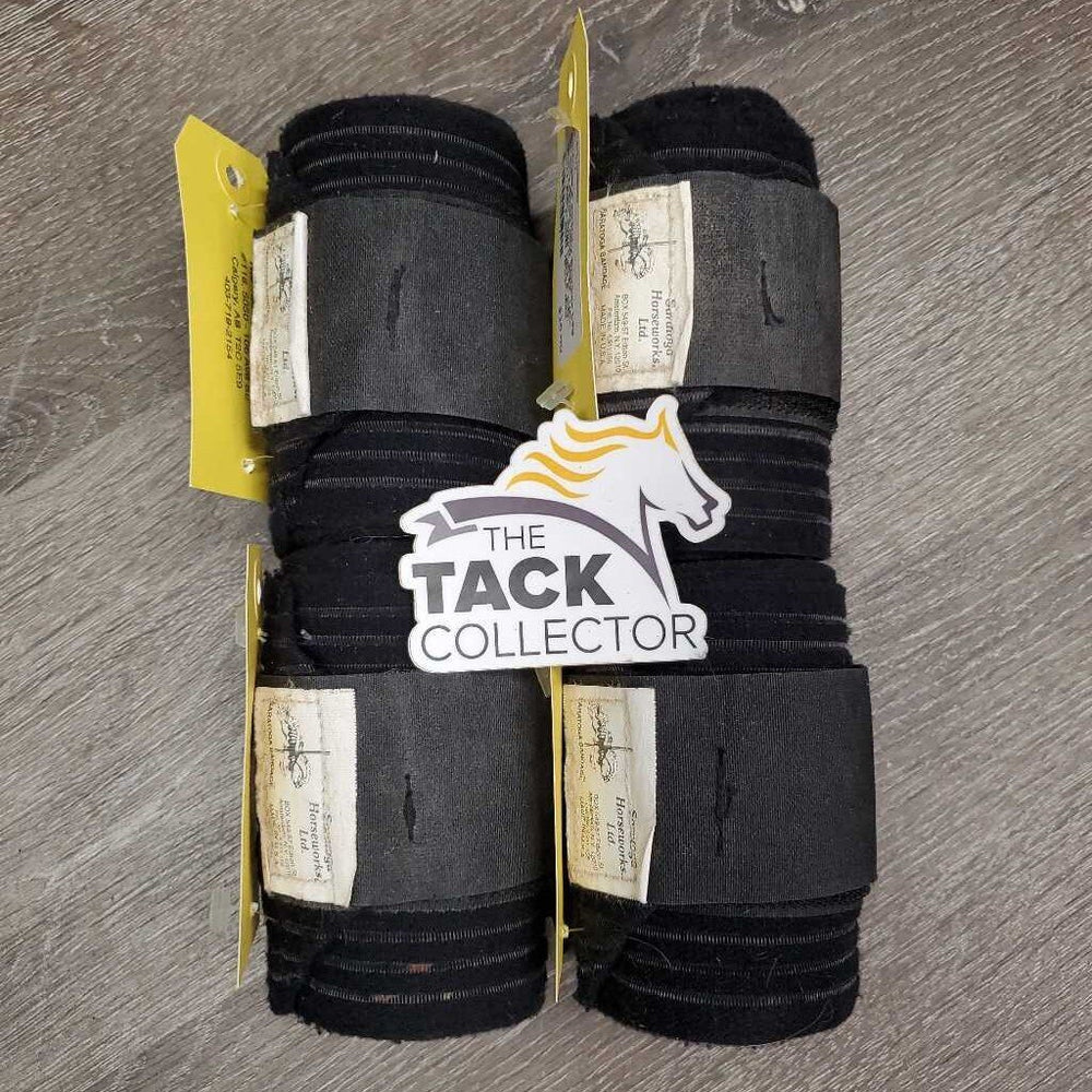 4 Stretchy Exercise Leg Wraps, silicone inner grips *gc, clean, faded, edge rubs & pills, fuzzy, hairy, older