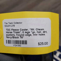Fleece Cooler, "Mt. Cheam Horse Trials", 0 legs *gc, hair, dirt, puckers, frayed edge, mnr holes
