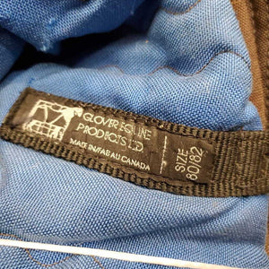Lt Stable Blanket, 2 legs *gc, older, repairs, faded, threads, dirt, stains, lining tears, mnr snags