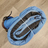 Lt Stable Blanket, 2 legs *gc, older, repairs, faded, threads, dirt, stains, lining tears, mnr snags, shrunk
