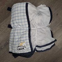 Cotton Mesh Sheet, detach neck & belly strap, 2 legs *vgc, missing velcro, threads, undone binding, stains, pills, mnr hair

