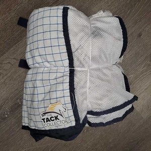 Cotton Mesh Sheet, detach neck & belly strap, 2 legs *vgc, missing velcro, threads, undone binding, stains, pills, mnr hair
