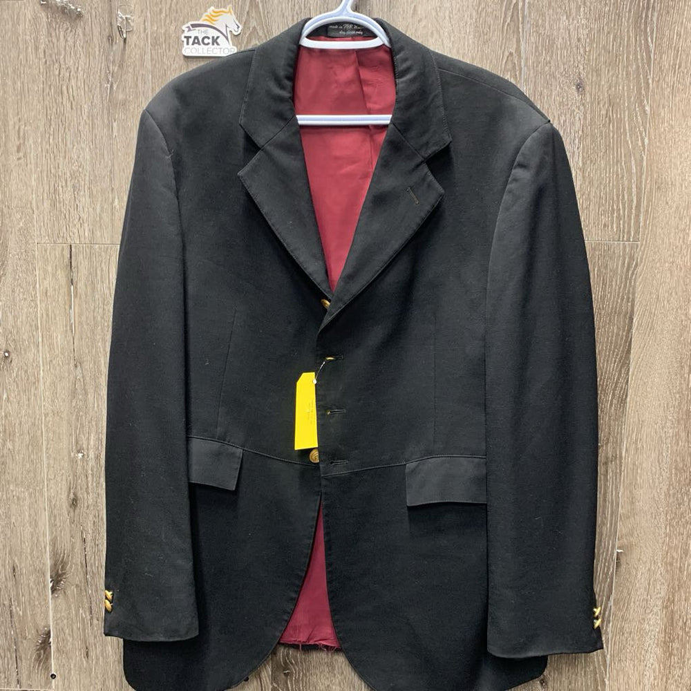 Hvy Dressage Show Jacket *gc/fair, older, pit stains, rubbed & holey cuffs, frayed button hole edges, sm lining holes
