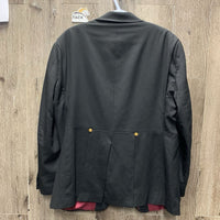 Hvy Dressage Show Jacket *gc/fair, older, pit stains, rubbed & holey cuffs, frayed button hole edges, sm lining holes
