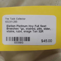 Hvy Full Seat Breeches *gc, stained, pills, older, stains, rubs, snags
