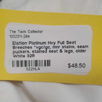 Hvy Full Seat Breeches *vgc/gc, mnr stains, seam puckers, stained seat & legs, older

