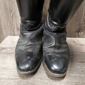 MENS Dressage Boots, Pull On *gc, older, dirt, scrapes, scratches, widened