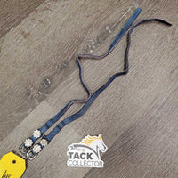 Pr Narrow Leather Spur Straps, Flower Bling *vgc/gc, clean, widened, bent, stains, mnr loose thread