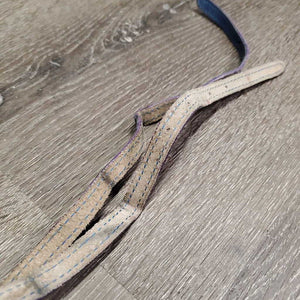 Pr Narrow Leather Spur Straps, Flower Bling *vgc/gc, clean, widened, bent, stains, mnr loose thread