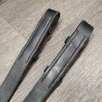 Cotton Web Reins, finger stoppers *gc, v.rubbed, faded, loose threads, snags, older? faded