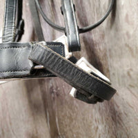 Rsd Padded Monocrown Dressage Bridle, Crank, Bling *gc, NO Flash, seam stains?dirt, v.tight keeper, mnr residue, rubs, discolored bling, dry, stiff, xholes, cut end