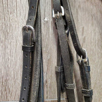 Rsd Padded Monocrown Dressage Bridle, Crank, Bling *gc, NO Flash, seam stains?dirt, v.tight keeper, mnr residue, rubs, discolored bling, dry, stiff, xholes, cut end
