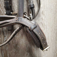 Rsd Padded Monocrown Bridle, flash, buckles *gc, clean, residue, rubs, repair, loose stitching, xholes, dry, rubs, loose/broken keeper

