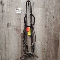 Rsd Padded Monocrown Bridle, flash, buckles *gc, clean, residue, rubs, repair, loose stitching, xholes, dry, rubs, loose/broken keeper
