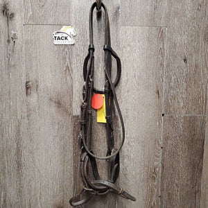 Rsd Padded Monocrown Bridle, flash, buckles *gc, clean, residue, rubs, repair, loose stitching, xholes, dry, rubs, loose/broken keeper