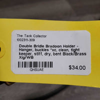 Double Bridle Bradoon Holder - Hanger, buckles *xc, clean, tight keeper, stiff, dry, bent
