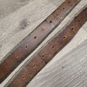 Pr Thick Stirrup Leathers *gc, clean, rubs, scrapes, stained, xholes