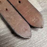 Pr Thick Stirrup Leathers *gc, clean, rubs, scrapes, stained, xholes
