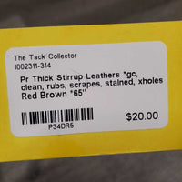 Pr Thick Stirrup Leathers *gc, clean, rubs, scrapes, stained, xholes
