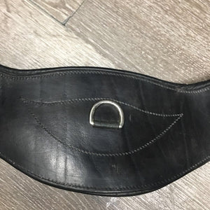 Lthr Anatomical Dressage Girth, x2 els *gc/fair, older, hair, scuffs, faded, rubs, deep creases, dry