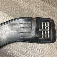 Lthr Anatomical Dressage Girth, x2 els *gc/fair, older, hair, scuffs, faded, rubs, deep creases, dry
