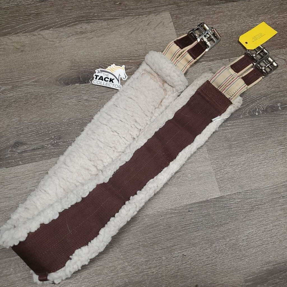 Nylon Web & Fleece Girth, D Ring, x2 els *gc/fair, clean, clumpy, v.stretched els, rubs, thin edges