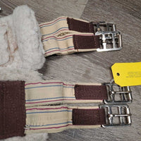 Nylon Web & Fleece Girth, D Ring, x2 els *gc/fair, clean, clumpy, v.stretched els, rubs, thin edges
