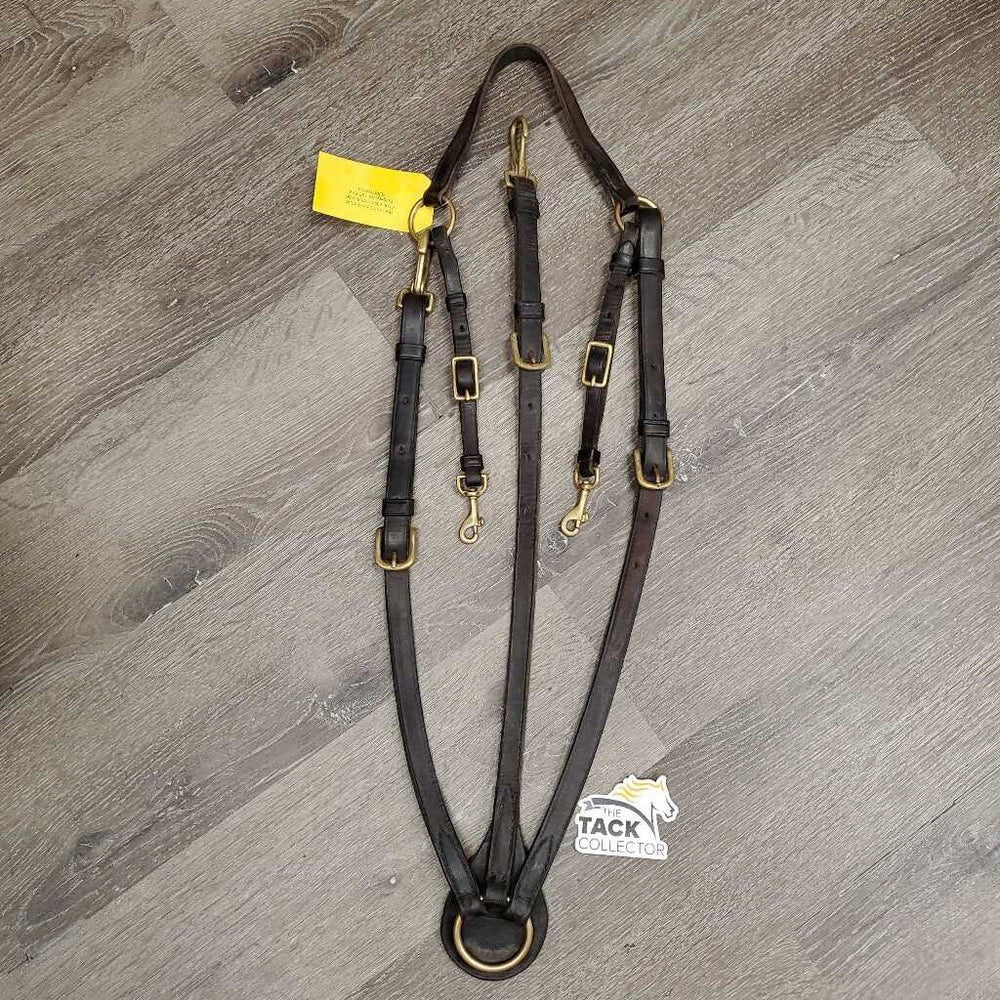 Adjustable Breastplate, Quick Release Snap Side, snaps *gc/fair, clean, faded, older, dry, cracking, v.stiff, xholes, No Girth attachment