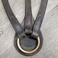 Adjustable Breastplate, Quick Release Snap Side, snaps *gc/fair, clean, faded, older, dry, cracking, v.stiff, xholes, No Girth attachment
