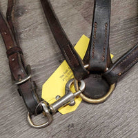 Adjustable Leather Breastplate, Running Martingale, Snaps *gc, older, dry, stiff, creases, rubs, xholes, residue, rubs, scrapes, trimmed