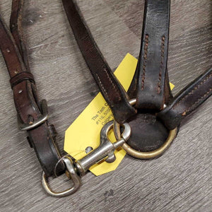 Adjustable Leather Breastplate, Running Martingale, Snaps *gc, older, dry, stiff, creases, rubs, xholes, residue, rubs, scrapes, trimmed