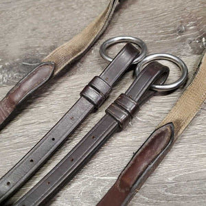 Elastic Adjsutable Leather Breastplate, Running Martingale, snaps *gc/fair, clean, v.dry, v.stiff, xholes, slice, oxidized, stretched/thin elastic