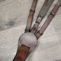 Elastic Adjsutable Leather Breastplate, Running Martingale, snaps *gc/fair, clean, v.dry, v.stiff, xholes, slice, oxidized, stretched/thin elastic