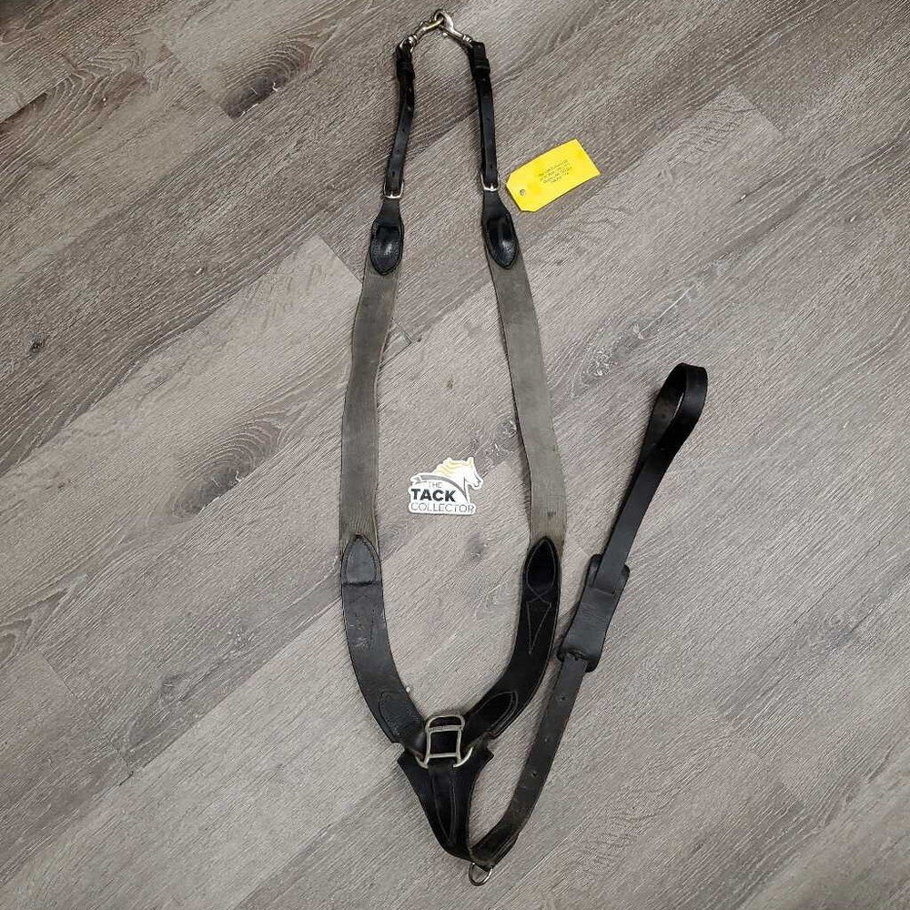 Elastic - Leather Breastplate, snaps *gc, older, xholes, stained elastic, rubs, scrapes, slice