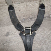 Elastic - Leather Breastplate, snaps *gc, older, xholes, stained elastic, rubs, scrapes, slice
