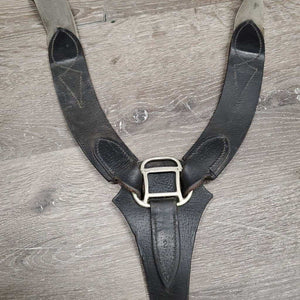 Elastic - Leather Breastplate, snaps *gc, older, xholes, stained elastic, rubs, scrapes, slice