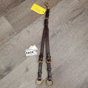 Aussie? v.thick & Hvy Adjustable Leather Running Martingale Attachment, buckle end, snap *vgc