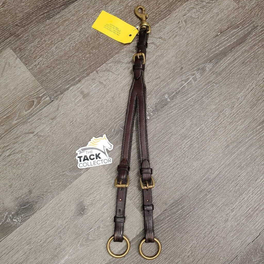 Aussie? v.thick & Hvy Adjustable Leather Running Martingale Attachment, buckle end, snap *vgc