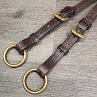 Aussie? v.thick & Hvy Adjustable Leather Running Martingale Attachment, buckle end, snap *vgc