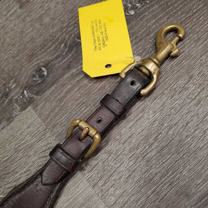 Aussie? v.thick & Hvy Adjustable Leather Running Martingale Attachment, buckle end, snap *vgc